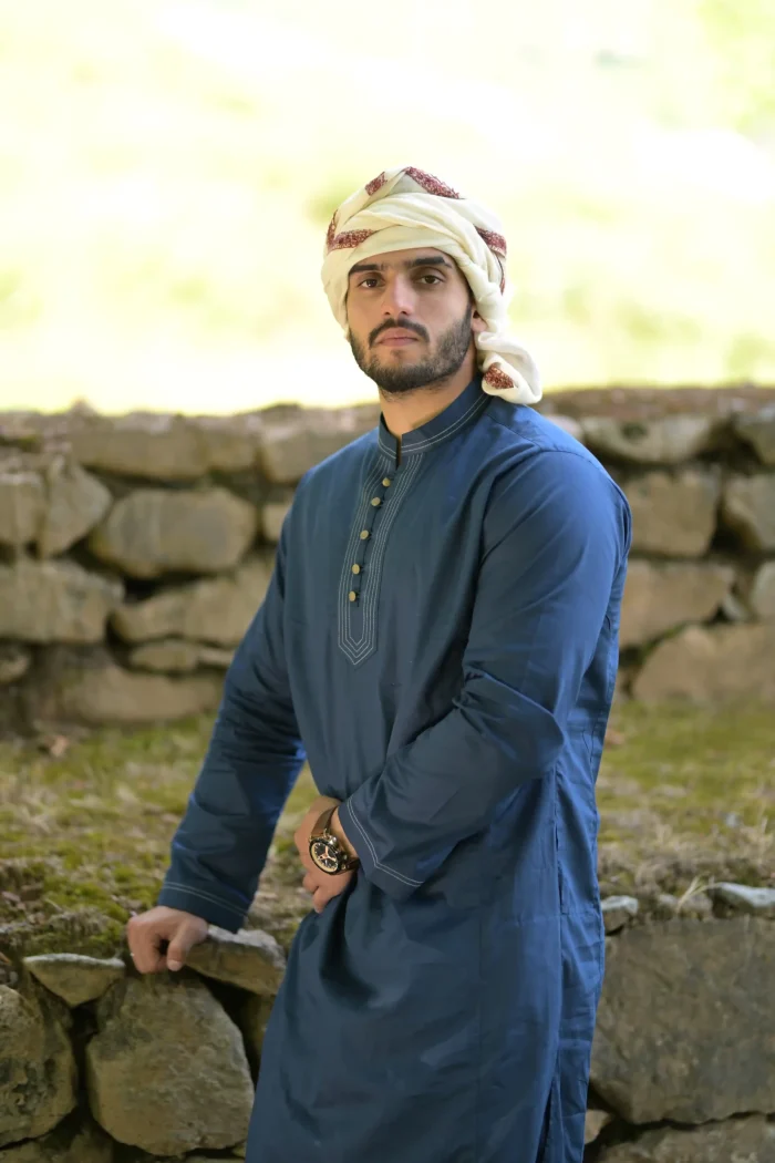 shiny blue kurta
