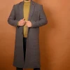 grey overcoat for celebrity