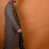 grey long overcoat
