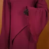 maroon modest dress