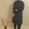 dark grey kurta pyjama