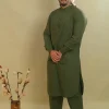 olive green cotton kurta
