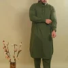 olive green modest kurta