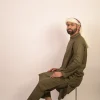 green kurta pyjama for men
