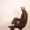 chocolate brown kurta for men