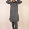 pakistani grey kurta for men