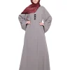 grey islamic fashion abaya