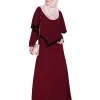red crepe abaya for females