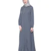 grey embroidered abaya by baraqah