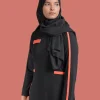 red neon abaya for girls