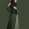 green casual abaya 