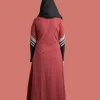 red sports wear abaya