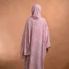 pink floral abaya for females