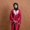maroon premium silk feran with zari embriodery
