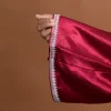 maroon silk feran with zari embriodery