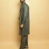 modest grey kameez shalwar for males