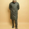 modest grey kameez shalwar for men