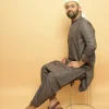 grey kameez shalwar by baraqah fashion for men