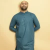 blue kameez shalwar by baraqah