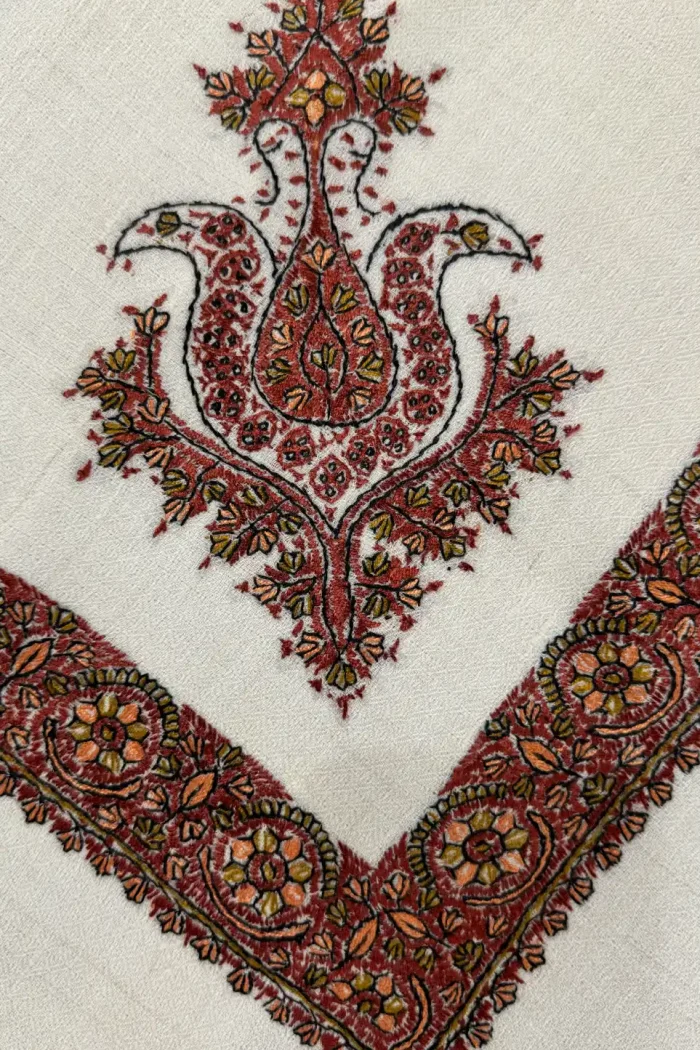 Traditional pashmina rumal inspired by the Saudi Arabian Ghutra (غترة) or Shemagh (شماغ) design