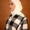 black checkered kashmiri firan for ladies