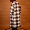 maroon check pheran for girls