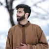 brown embroidered djellaba for men