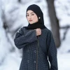 winter woolen  tweed coat style abaya