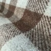 brown checkered merino wool fabric