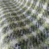 green checkered merino wool fabric