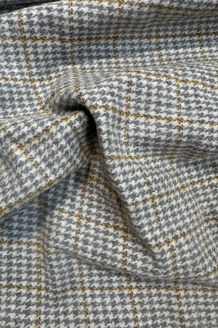 yellow checkered houndstooth fabric