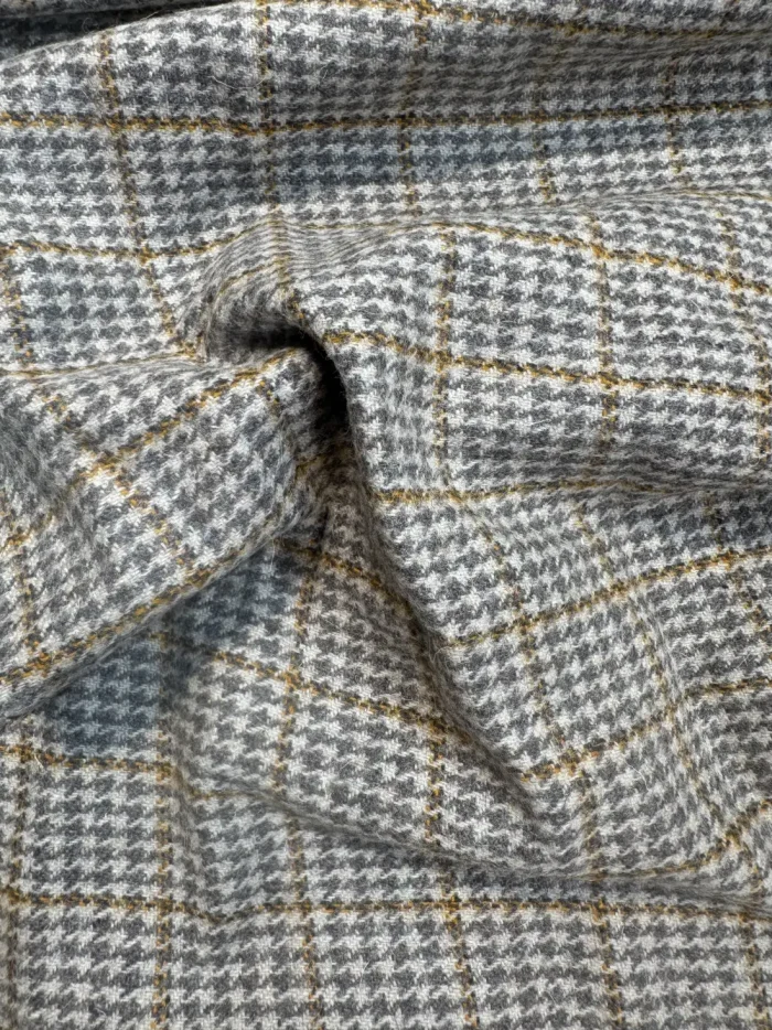 yellow checkered houndstooth fabric