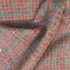 red checkered merino wool tweed fabric for blazer
