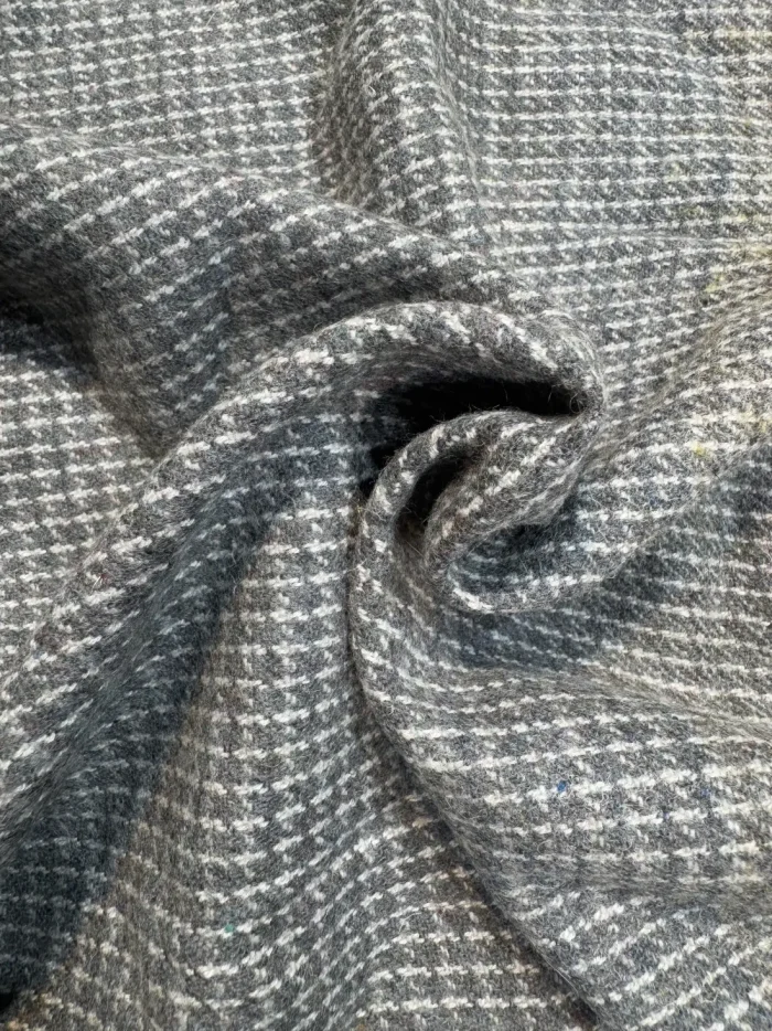 grey merino wool tweed fabric for coat