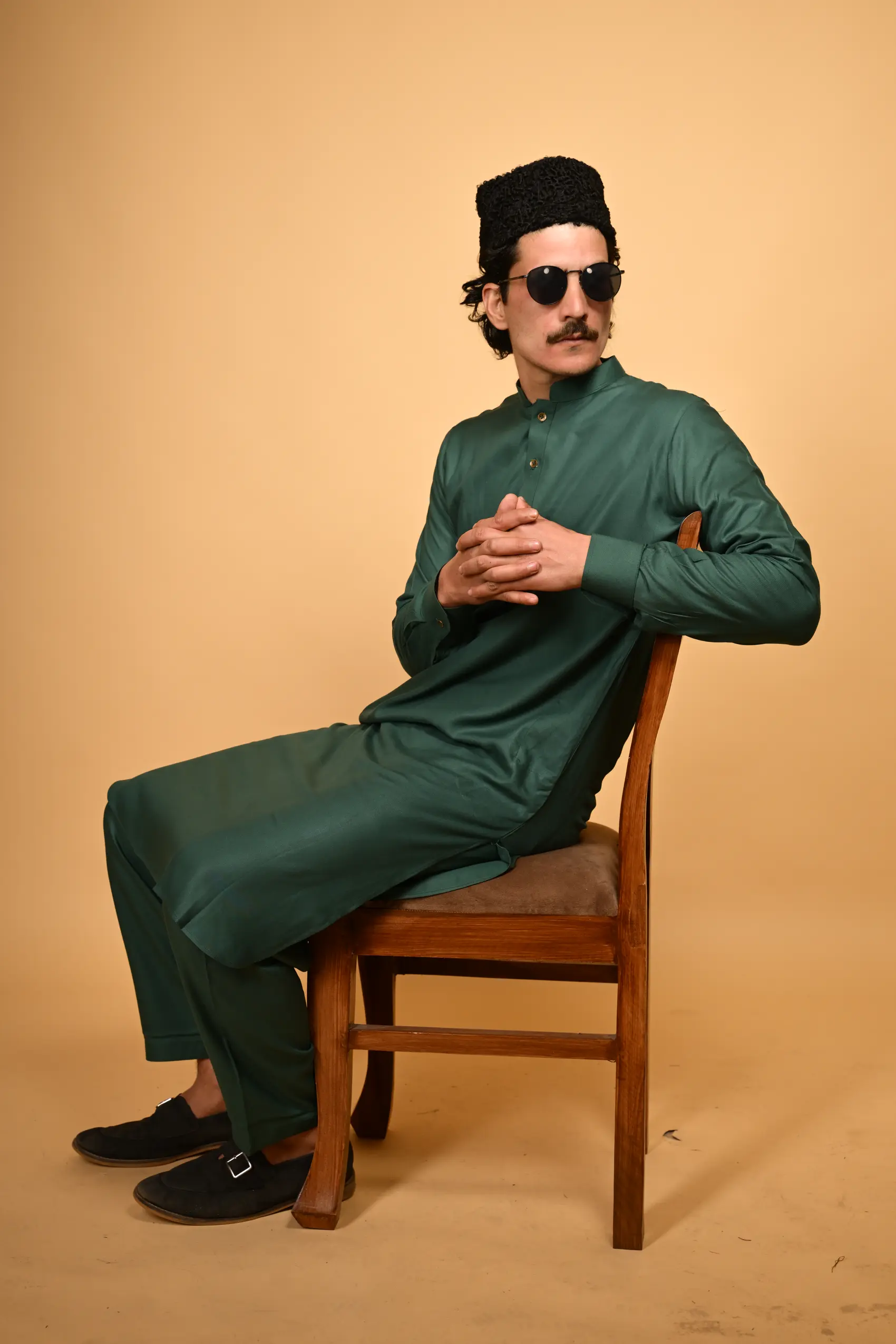 Rakheem Teal Blue Kameez Shalwar - Image 5