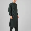 simple bottle green kameez shalwar 