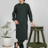 bottle green kameez shalwar  for men