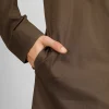 brown stretch kameez shalwar for boys