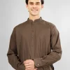 brown stretch kameez shalwar for gents