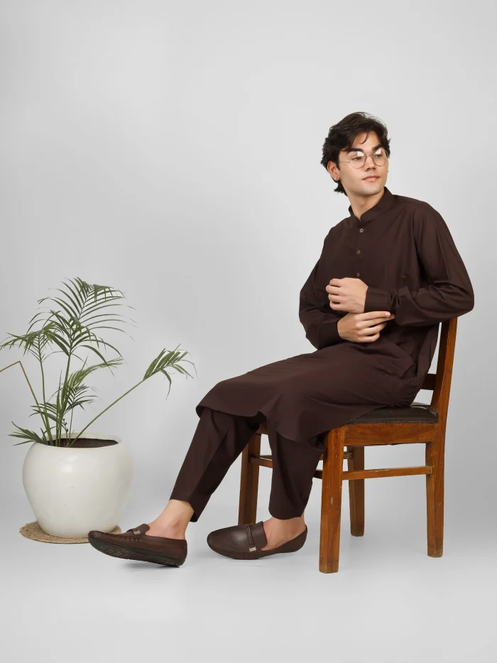 coffee brown kameez shalwar 