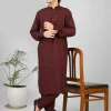 maroon kameez shalwar for men