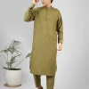 simple green kameez shalwar for men