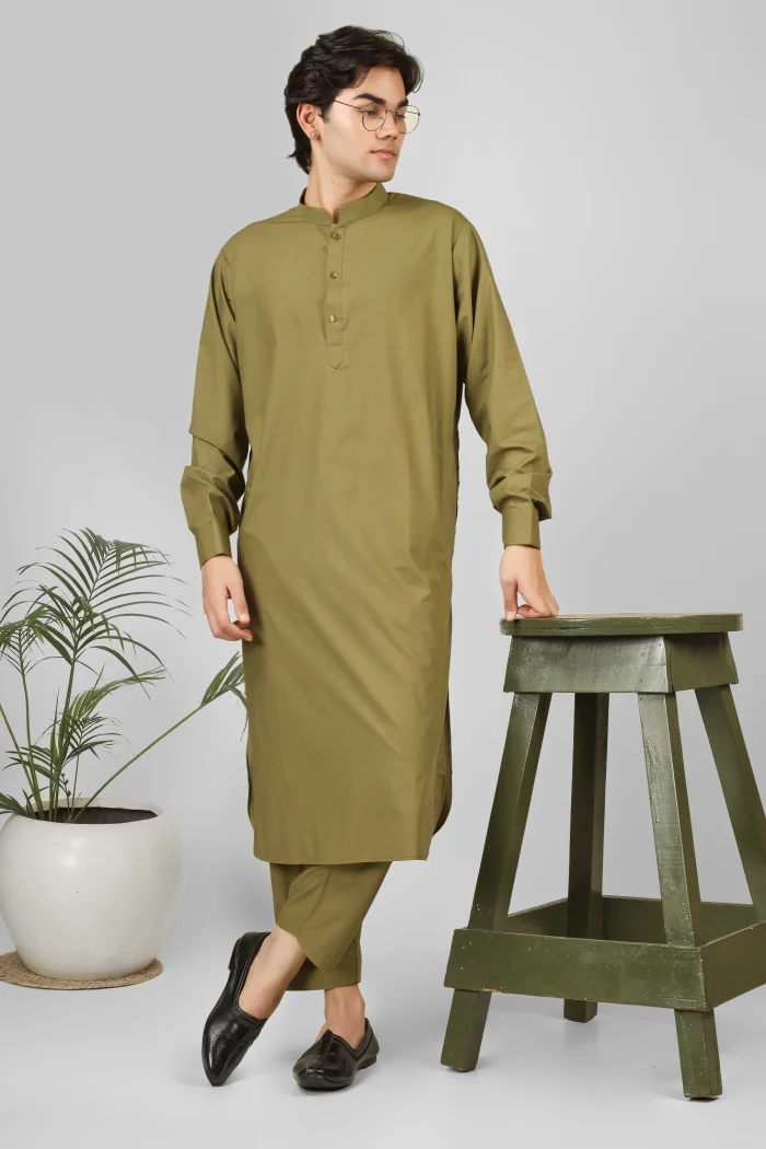 simple green kameez shalwar for gents