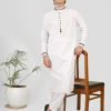 embroidered white kurta pajama for men