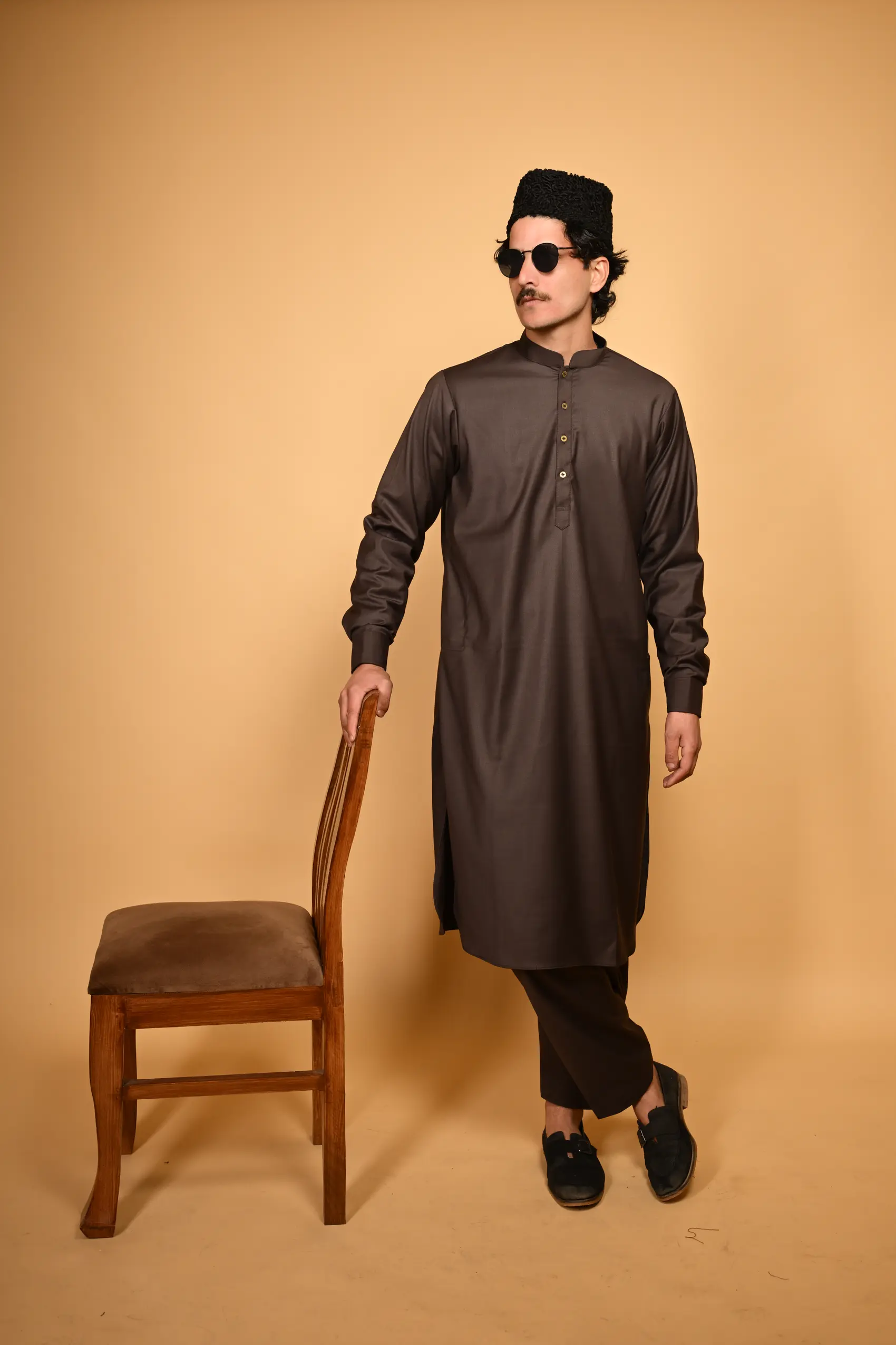 brown kameez shalwar
