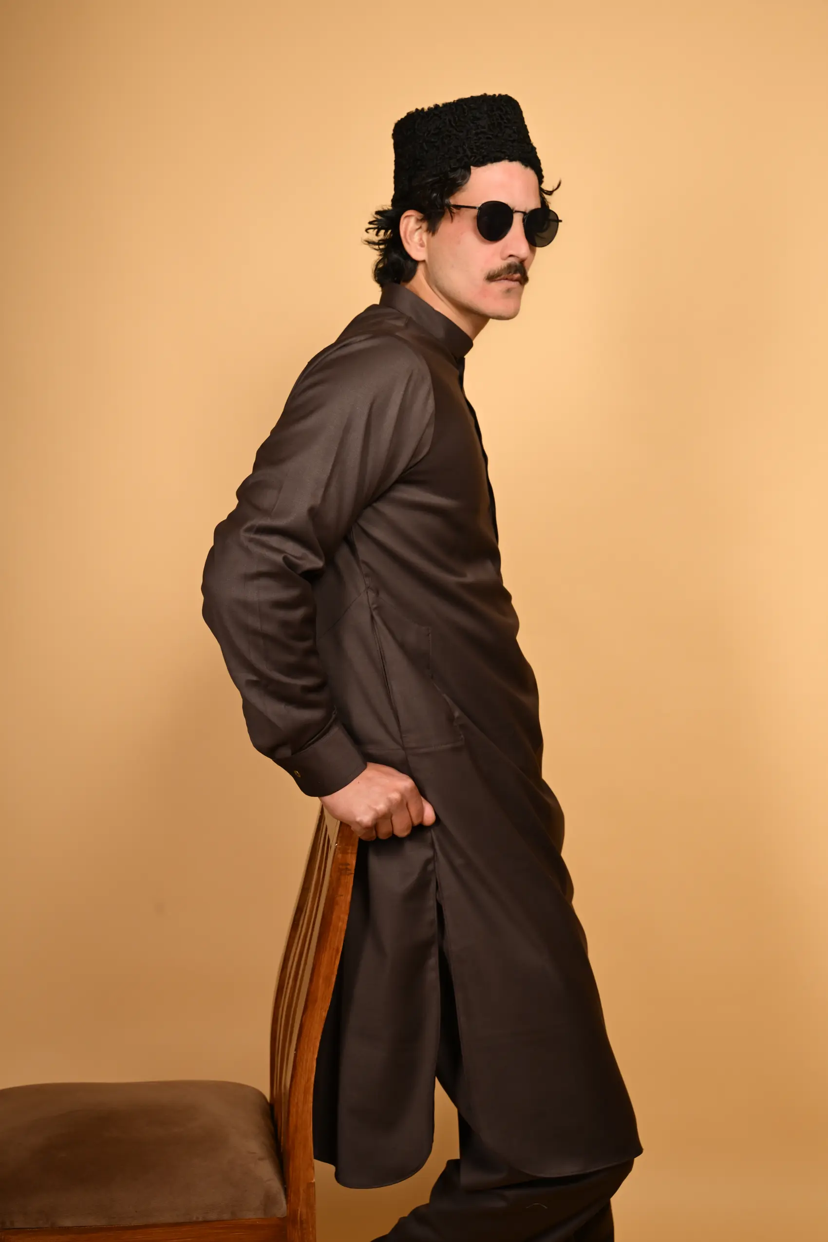 brown kameez shalwar