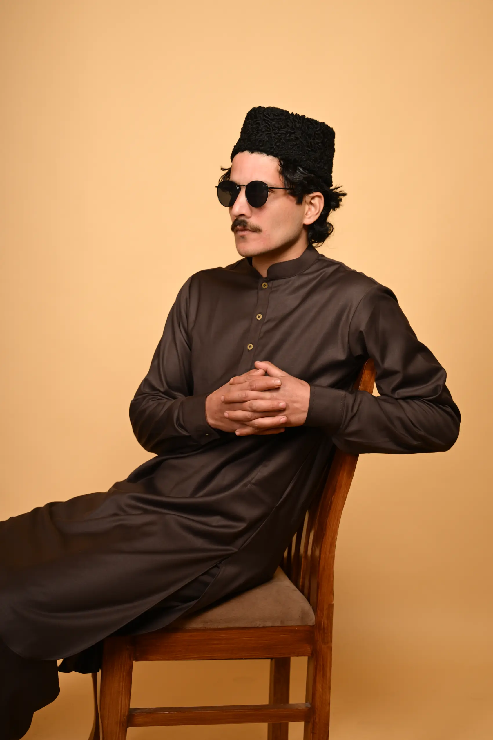 brown kameez shalwar
