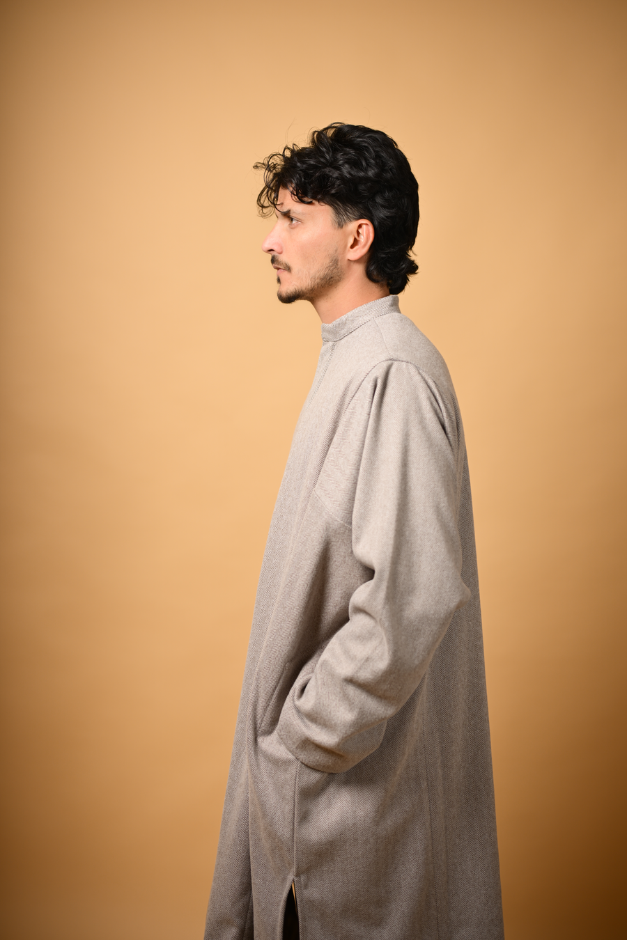 Cremish Grey Herringbone Pheran - Image 10