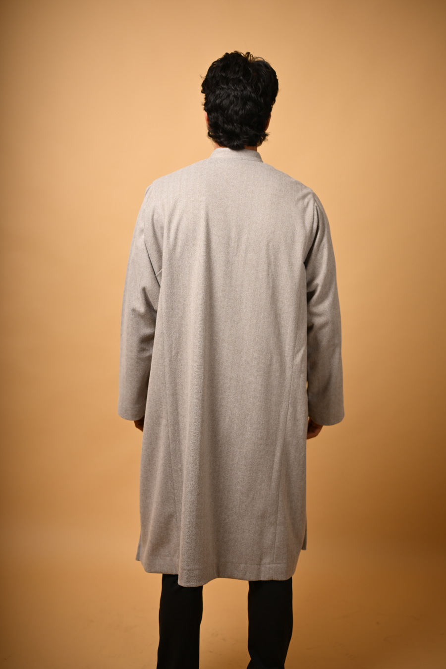 Cremish Grey Herringbone Pheran - Image 9