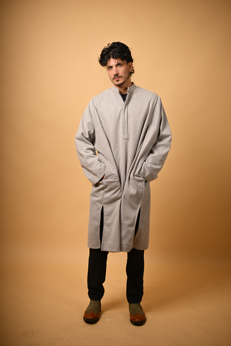 Cremish Grey Herringbone Pheran - Image 8